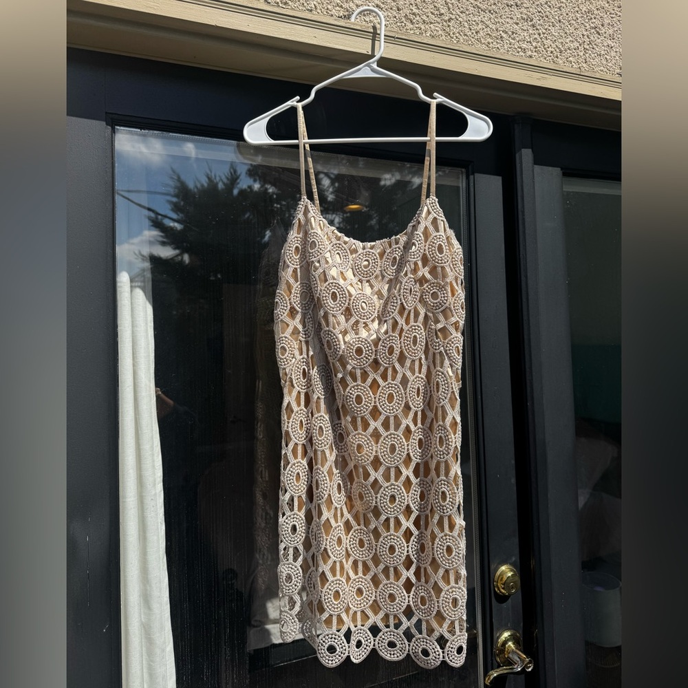 Lilly Pulitzer Cream and Gold Lace Dress